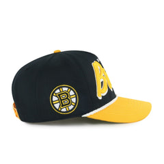 Boston Bruins '47 Dropshadow Rope Hitch Adjustable Hat - Black/Gold Hats