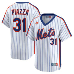 Mike Piazza New York Mets Throwback Cooperstown Collection Limited Jersey White
