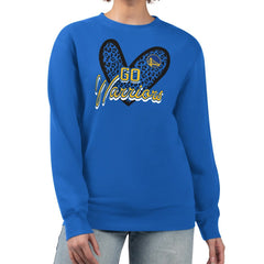 Golden State Warriors G-III 4Her by Carl Banks Women's Leopard Heart Fleece Pullover Sweatshirt sale - Royal for sale