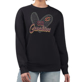 Cleveland Cavaliers G-III 4Her by Carl Banks Women's Leopard Heart Fleece Pullover Sweatshirt sale - Black on sale