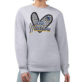 Golden State Warriors G-III 4Her by Carl Banks Women's Leopard Heart Fleece Pullover Sweatshirt sale - Heather Gray on sale