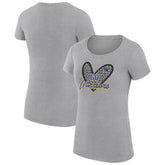 Golden State Warriors G-III 4Her by Carl Banks Women's Super-Slim Fit Lightweight Leopard Heart T-Shirt sale - Heather Gray for sale