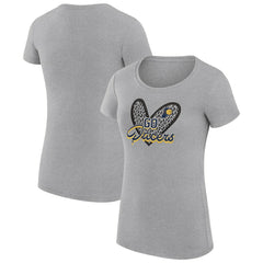 Indiana Pacers G-III 4Her by Carl Banks Women's Super-Slim Fit Lightweight Leopard Heart T-Shirt - Heather Gray shop
