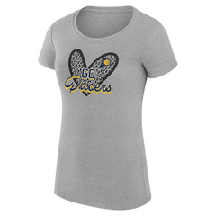 Indiana Pacers G-III 4Her by Carl Banks Women's Super-Slim Fit Lightweight Leopard Heart T-Shirt - Heather Gray shop