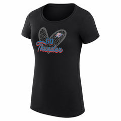 Oklahoma City Thunder G-III 4Her by Carl Banks Women's Super-Slim Fit Lightweight Leopard Heart T-Shirt - Black on sale