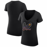 Phoenix Suns G-III 4Her by Carl Banks Women's Super-Slim Fit Lightweight Leopard Heart V-Neck T-Shirt - Black for sale