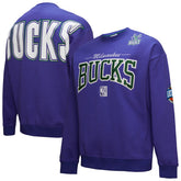 Milwaukee Bucks Hardwood Classics There & Back 2.0 Vintage Pullover Sweatshirt - Purple cheap