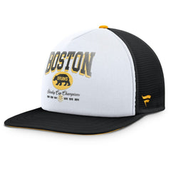 Boston Bruins Fanatics Decades Collection Foam Front Snapback Hat - White/Black Hats