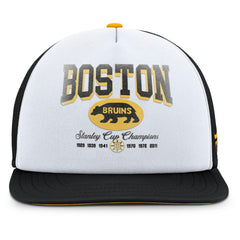 Boston Bruins Fanatics Decades Collection Foam Front Snapback Hat - White/Black Hats