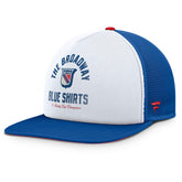 New York Rangers Fanatics Decades Collection Foam Front Snapback Hat - White/Royal Hats