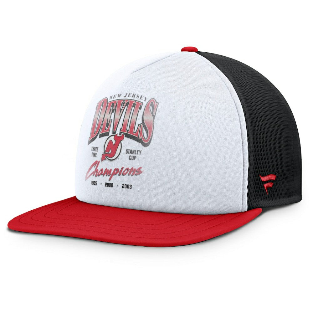 New Jersey Devils Fanatics Decades Collection Foam Front Snapback Hat - White/Red Jerseys