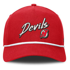 New Jersey Devils Fanatics Decades Collection A-Frame Rope Adjustable Hat - Red Jerseys