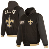 New Orleans Saints JH Design Reversible Twill Hoodie Full-Zip Jacket - Black online