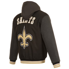 New Orleans Saints JH Design Reversible Twill Hoodie Full-Zip Jacket - Black online