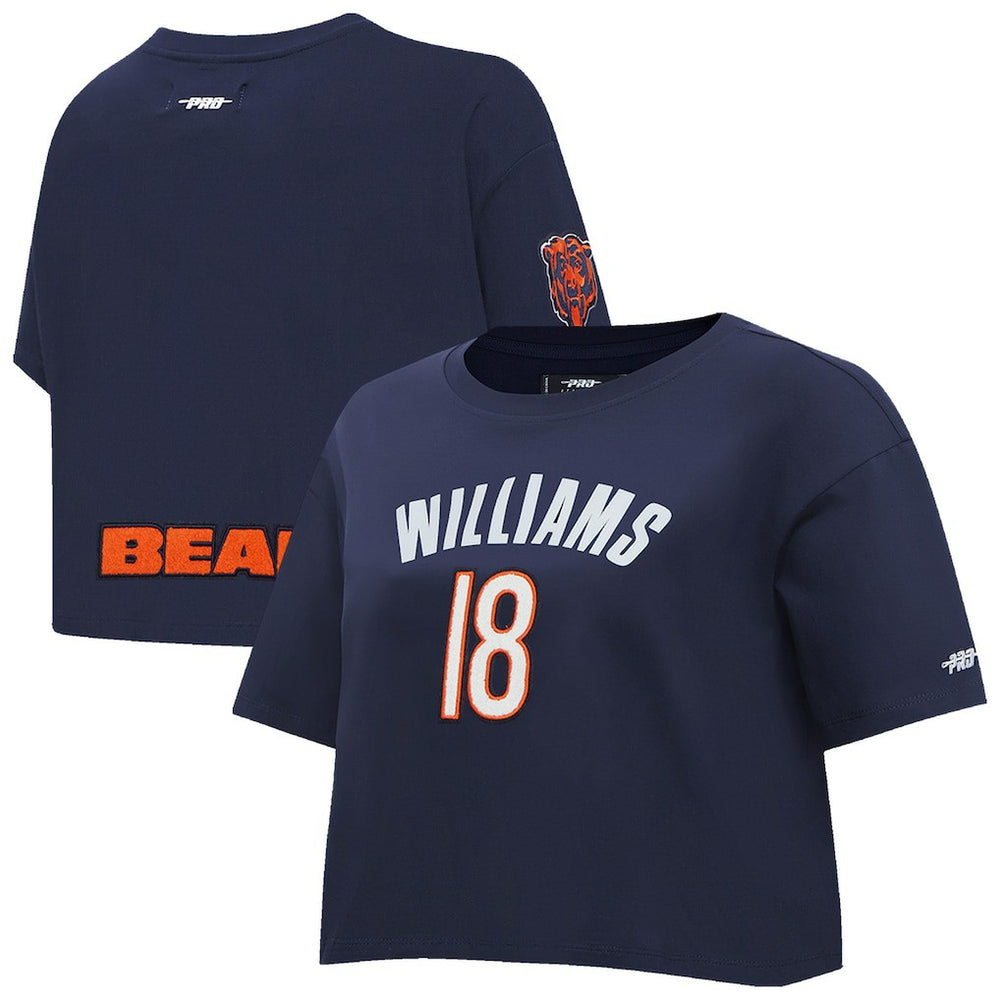 Caleb Williams Chicago Bears Pro Standard Women's Player Name & Number Cropped Boxy T-Shirt - Navy outlet