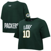 Jordan Love Green Bay Packers Pro Standard Women's Player Name & Number Cropped Boxy T-Shirt - Green outlet