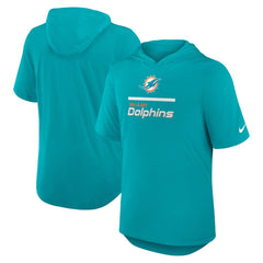 Miami Dolphins Lockup Tri-Blend Hoodie T-Shirt - Aqua for sale