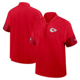 Kansas City Chiefs Sideline Short Sleeve Quarter-Zip Dri-FIT Coach Jacket - Red cheap