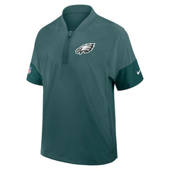 Philadelphia Eagles Sideline Short Sleeve Quarter-Zip Dri-FIT Coach Jacket - Midnight Green on sale