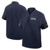 Seattle Seahawks Sideline Short Sleeve Quarter-Zip Dri-FIT Coach Jacket - College Navy discount