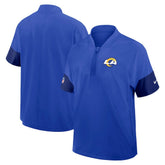 Los Angeles Rams Sideline Short Sleeve Quarter-Zip Dri-FIT Coach Jacket - Royal on sale