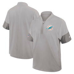 Miami Dolphins Sideline Short Sleeve Quarter-Zip Dri-FIT Coach Jacket - Gray online