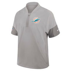 Miami Dolphins Sideline Short Sleeve Quarter-Zip Dri-FIT Coach Jacket - Gray online