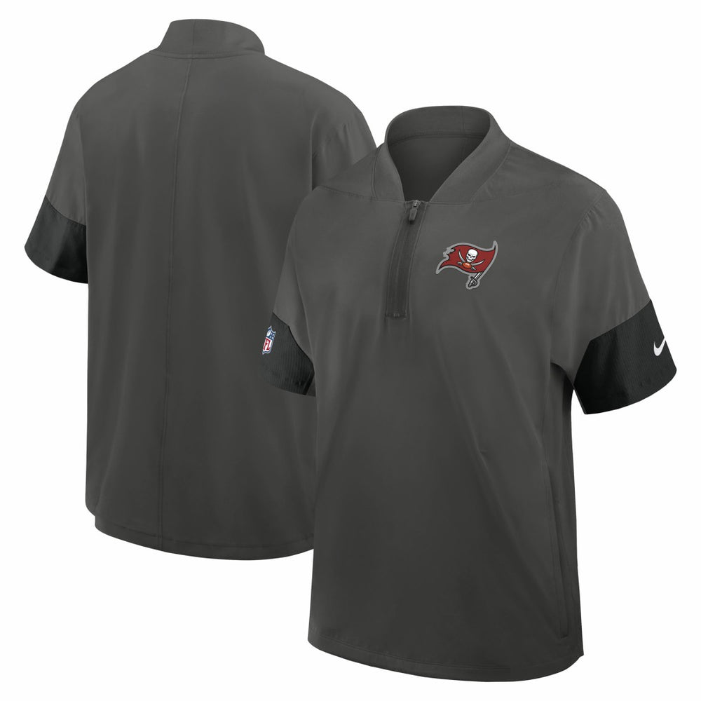 Tampa Bay Buccaneers Sideline Short Sleeve Quarter-Zip Dri-FIT Coach Jacket - Pewter sale