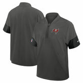 Tampa Bay Buccaneers Sideline Short Sleeve Quarter-Zip Dri-FIT Coach Jacket - Pewter sale