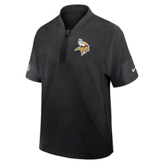Minnesota Vikings Sideline Short Sleeve Quarter-Zip Dri-FIT Coach Jacket - Black sale