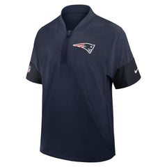 New England Patriots Sideline Short Sleeve Quarter-Zip Dri-FIT Coach Jacket - Navy outlet