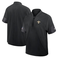 New Orleans Saints Sideline Short Sleeve Quarter-Zip Dri-FIT Coach Jacket - Black on sale