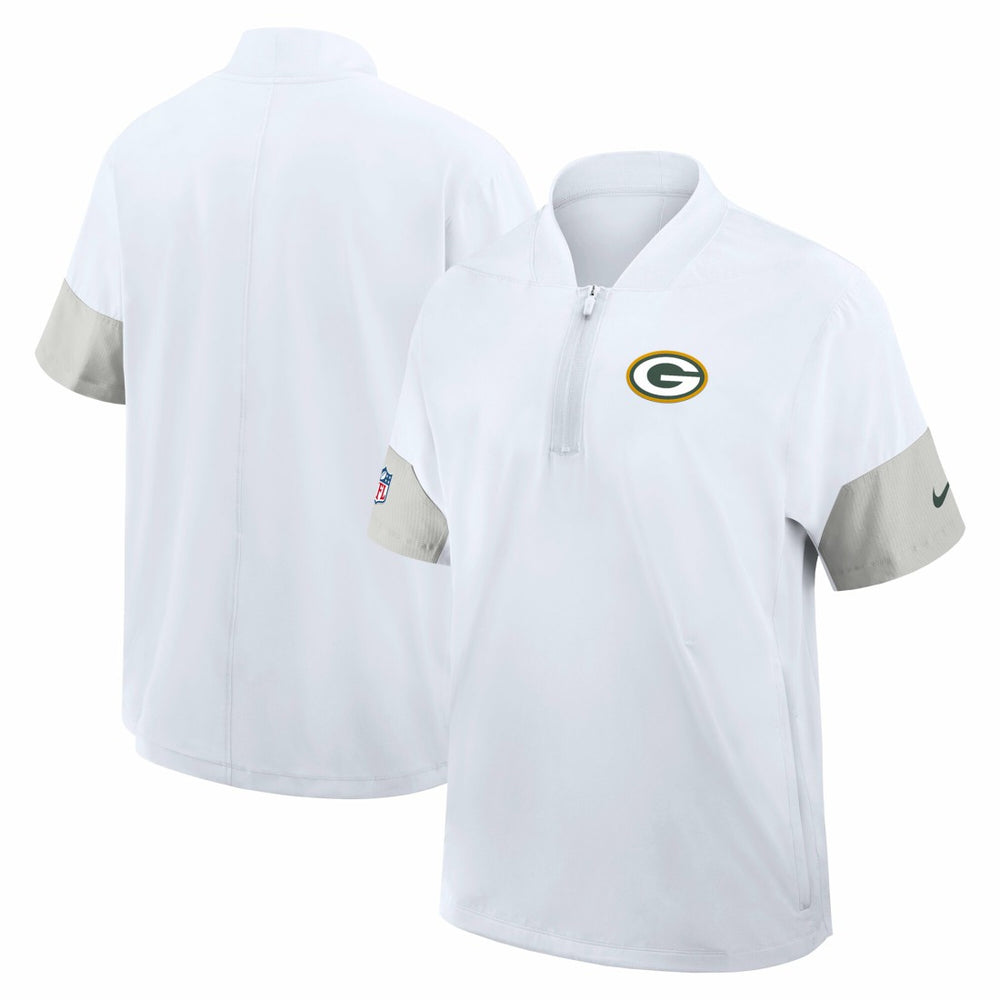 Green Bay Packers Sideline Short Sleeve Quarter-Zip Dri-FIT Coach Jacket - White outlet