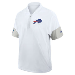 Buffalo Bills Sideline Short Sleeve Quarter-Zip Dri-FIT Coach Jacket - White on sale