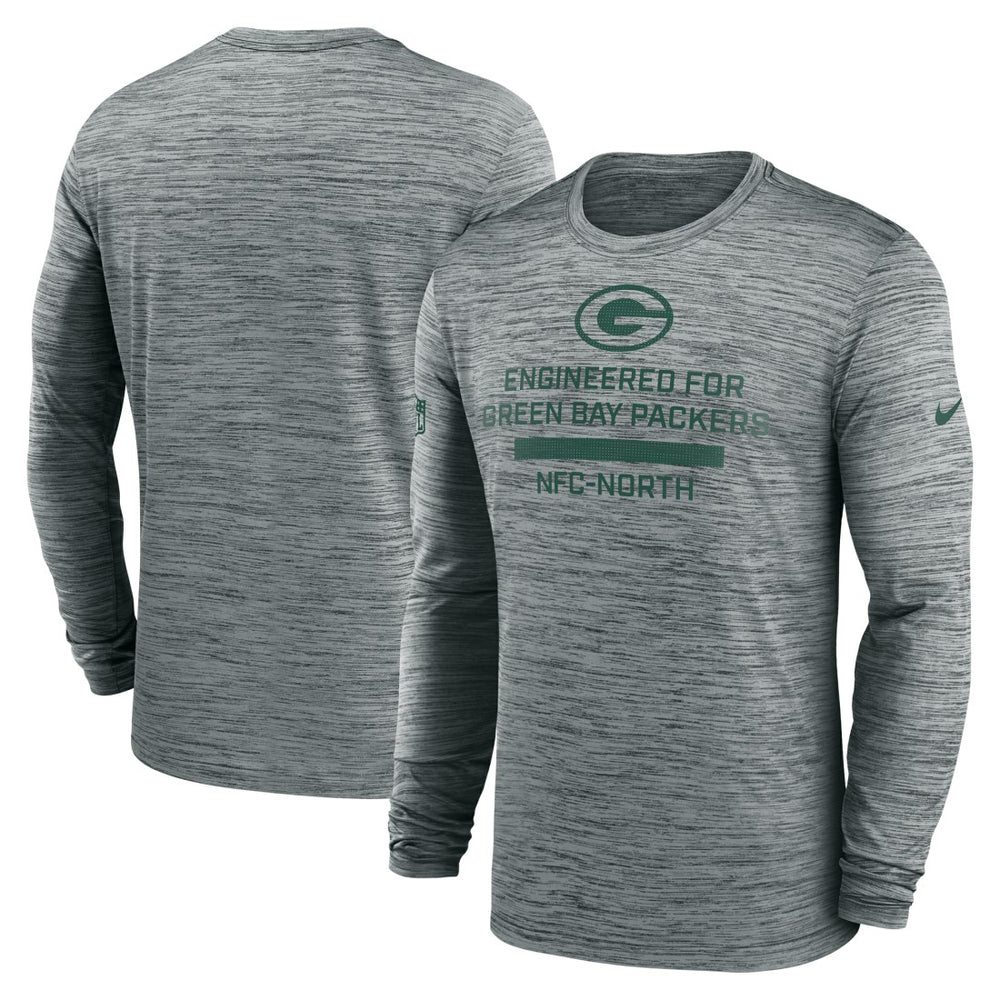 Green Bay Packers Sideline Velocity Performance Long Sleeve T-Shirt - Gray on sale