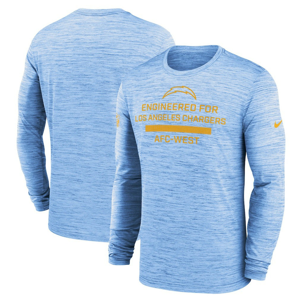 Los Angeles Chargers Sideline Velocity Performance Long Sleeve T-Shirt - Powder Blue on sale