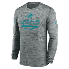 Miami Dolphins Sideline Velocity Performance Long Sleeve T-Shirt - Gray cheap