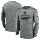 Las Vegas Raiders Sideline Velocity Performance Long Sleeve T-Shirt - Gray cheap