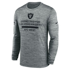 Las Vegas Raiders Sideline Velocity Performance Long Sleeve T-Shirt - Gray cheap