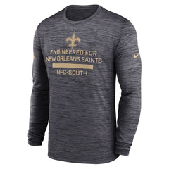 New Orleans Saints Sideline Velocity Performance Long Sleeve T-Shirt - Black discount