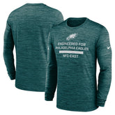 Philadelphia Eagles Sideline Velocity Performance Long Sleeve T-Shirt - Midnight Green outlet