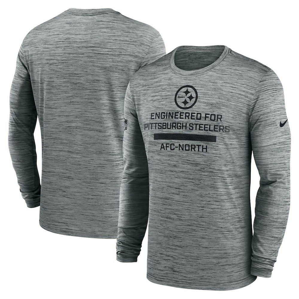 Pittsburgh Steelers Sideline Velocity Performance Long Sleeve T-Shirt - Gray discount