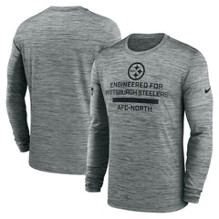 Pittsburgh Steelers Sideline Velocity Performance Long Sleeve T-Shirt - Gray discount