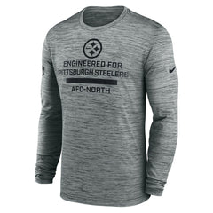 Pittsburgh Steelers Sideline Velocity Performance Long Sleeve T-Shirt - Gray discount