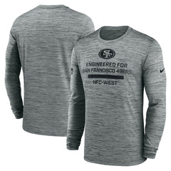 San Francisco 49ers Sideline Velocity Performance Long Sleeve T-Shirt - Gray on sale