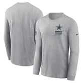 Dallas Cowboys Sideline Dri-FIT Long Sleeve T-Shirt - Heather Gray sale