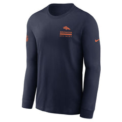 Denver Broncos Sideline Dri-FIT Long Sleeve T-Shirt - Navy for sale