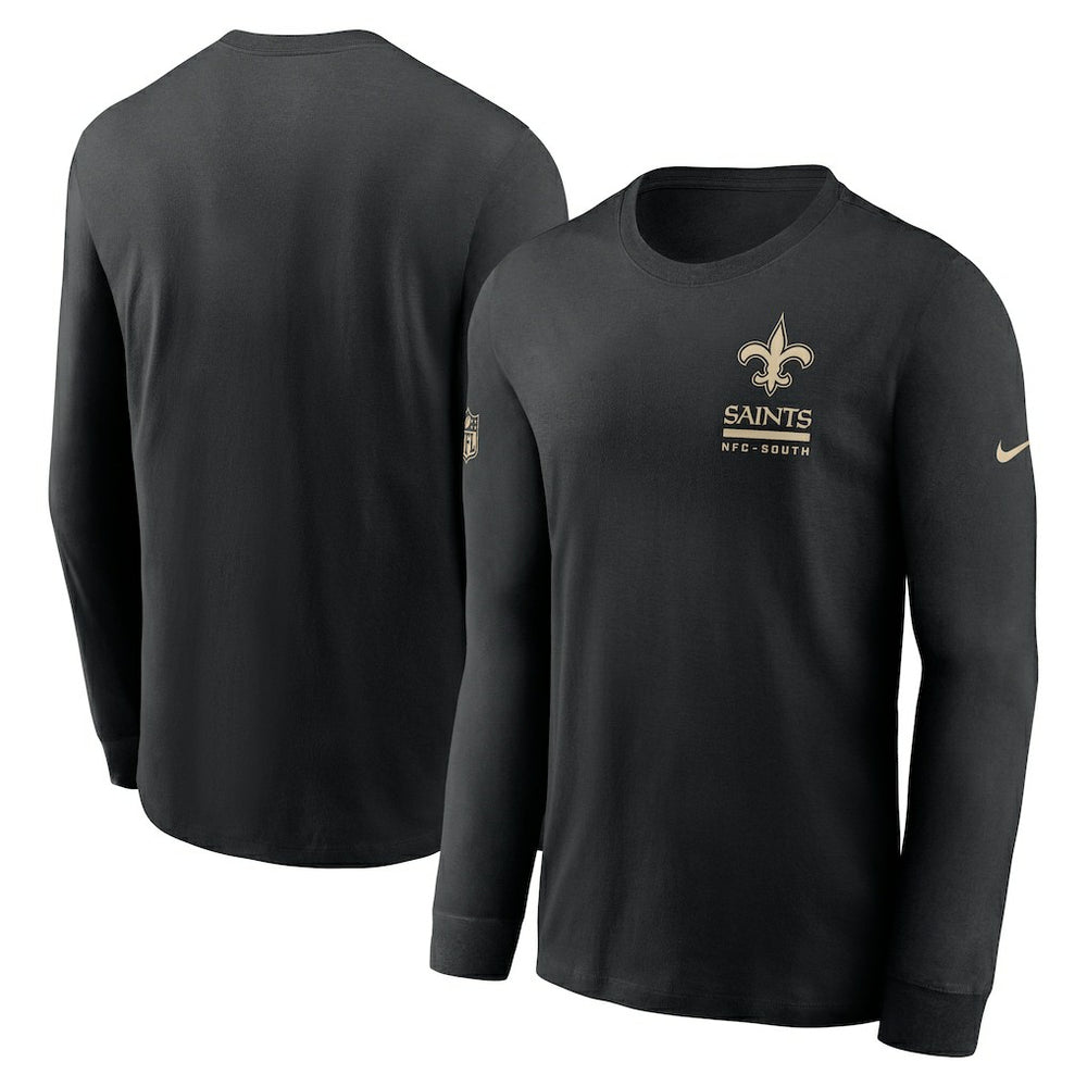 New Orleans Saints Sideline Dri-FIT Long Sleeve T-Shirt - Black discount