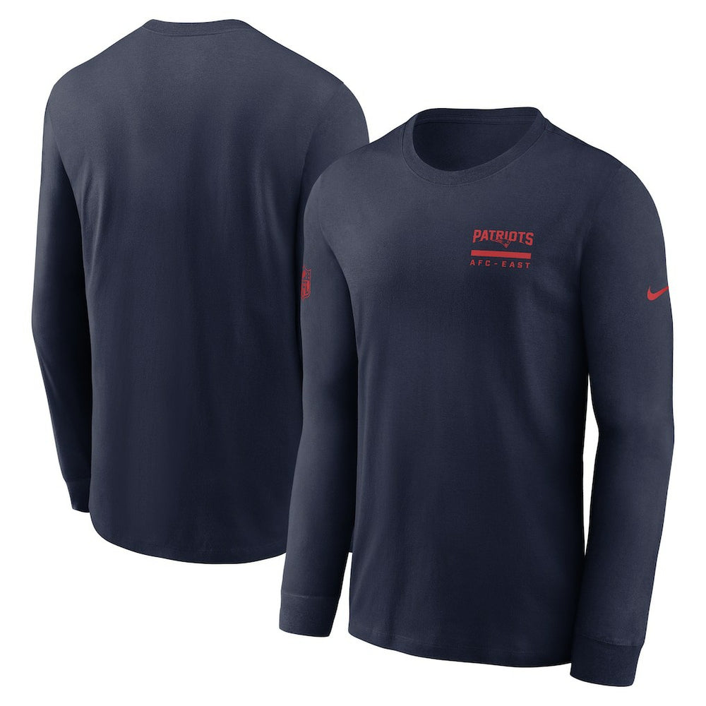 New England Patriots Sideline Dri-FIT Long Sleeve T-Shirt - Navy discount