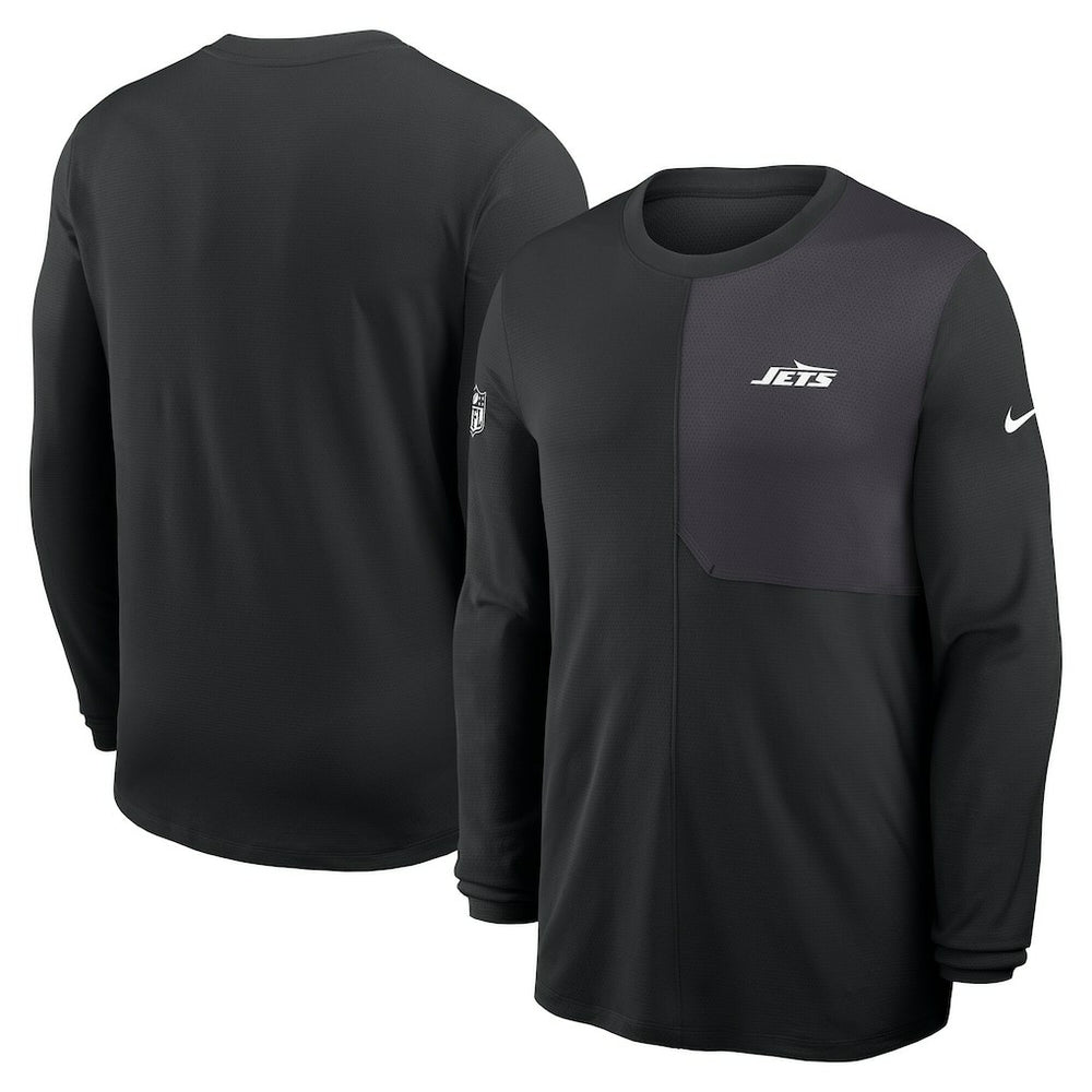 New York Jets Sideline Coach UV Dri-FIT Long Sleeve Shirt - Black for sale